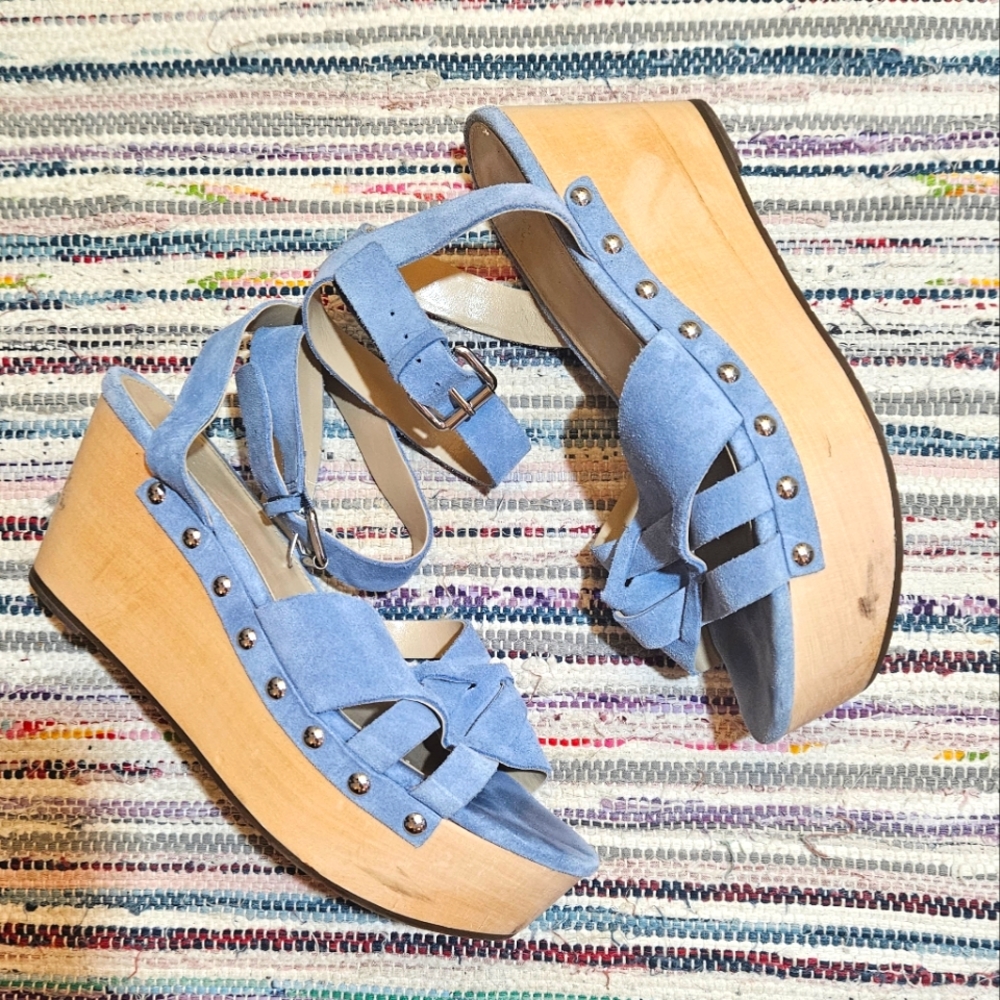 💙 Blue Platform Clog Sandals